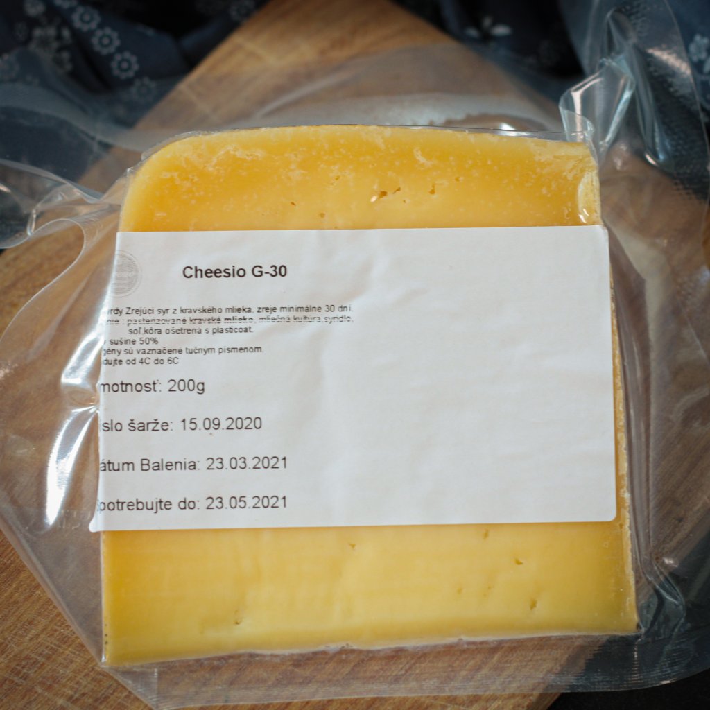 Cheesio G30 - kravský zrejúci syr (min. 30 dní) 200 - 240 g