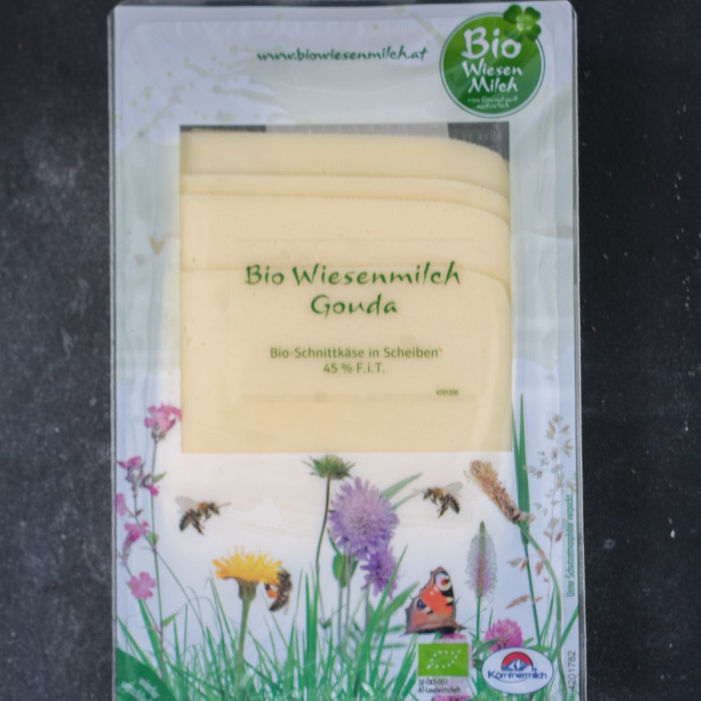 Bio Wiesenmilch Gouda - plátkový syr 100 g