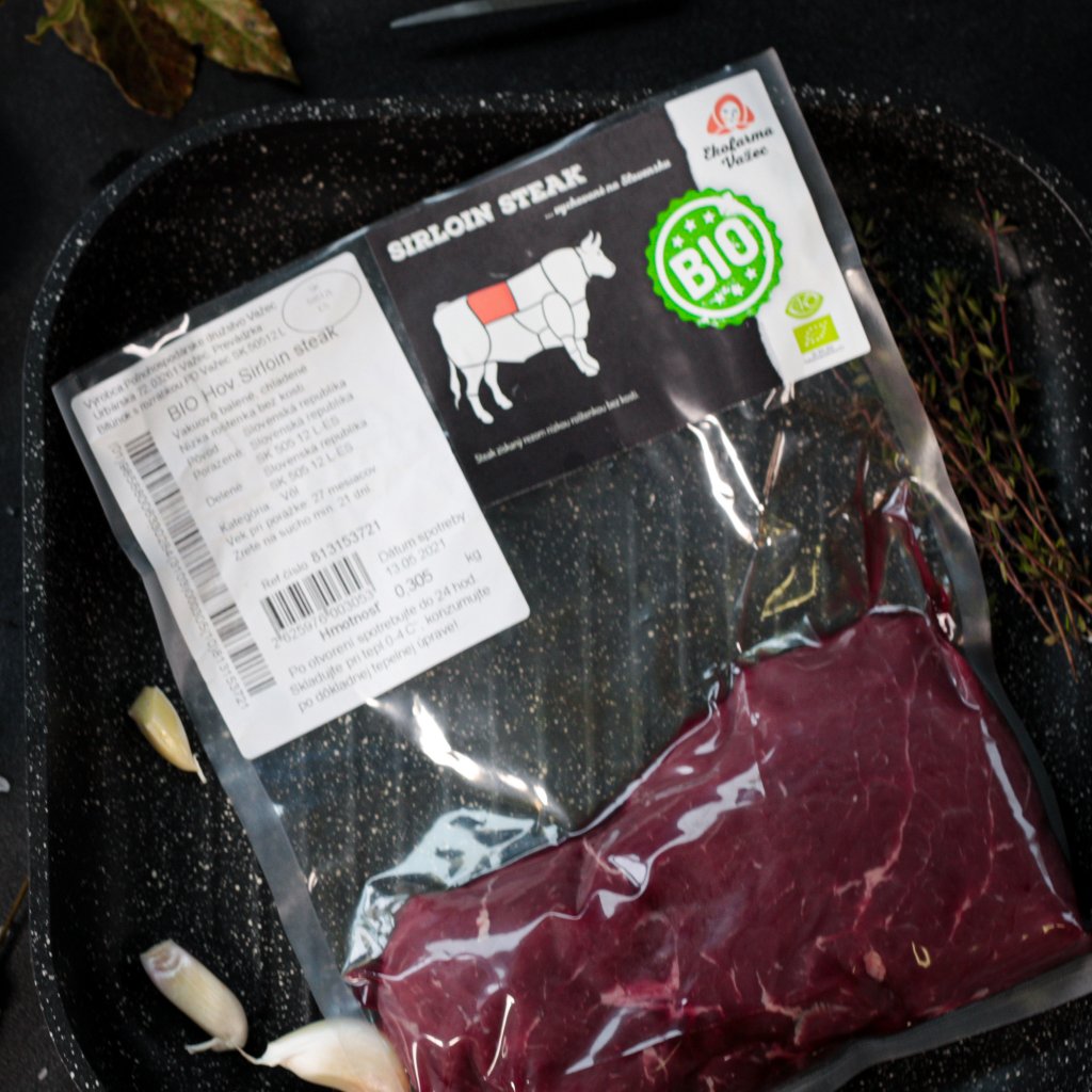 BIO hovädzí Sirloin steak - suché zrenie (cca 250 - 350g)