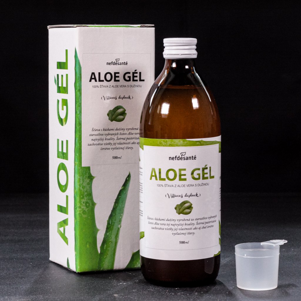 Aloe gél - 100 % šťava z aloe vera s dužinou 500 ml (NFDS)