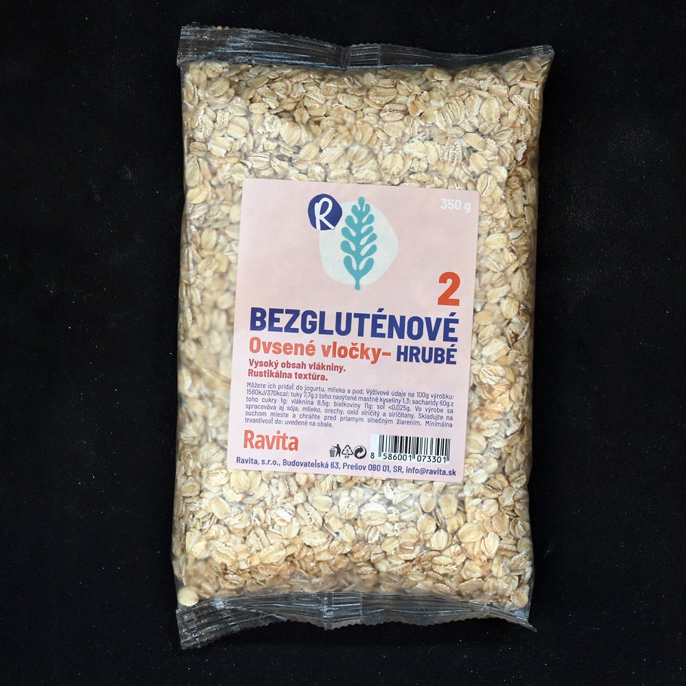 Bezgluténové ovsené vločky - hrubé 350g (Ravita)